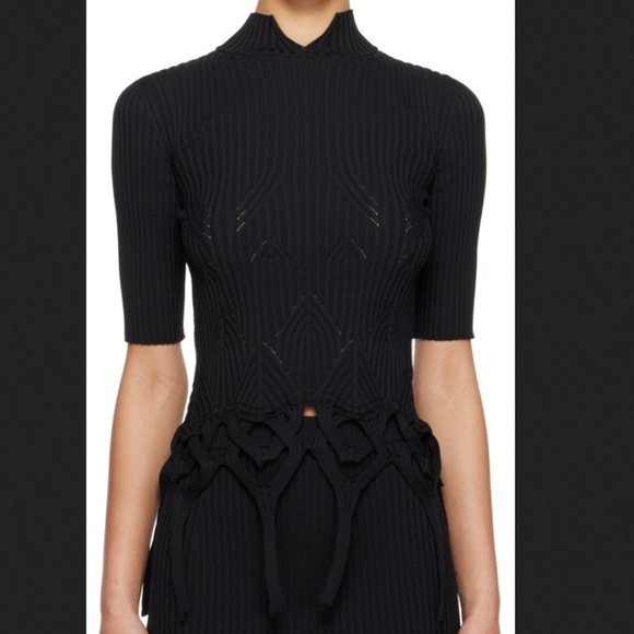 Mame Kurogouchi Tops - Mame Kurogouchi Basket Weave Sweater